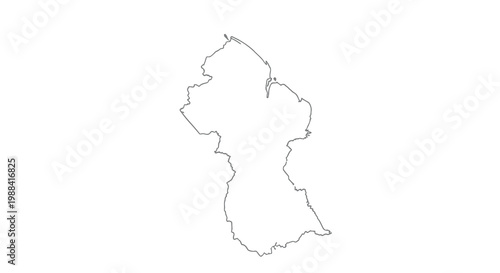 A simple black and white outline depicting the geographical boundaries of venezuela high quality professional detailed