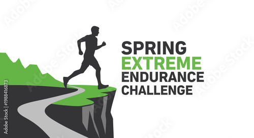 Spring Extreme Endurance Challenge: A Silhouette Runner Embodies Athletic Prowess and Perseverance