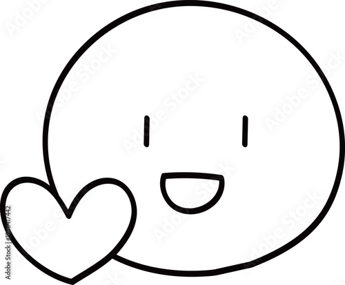 Happy Character Avatar with Love Heart Symbol
