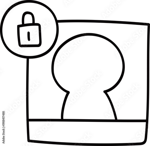Locked User Profile Icon for Privacy and Security