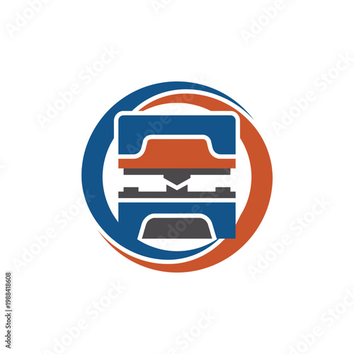 Industrial machine icon for manufacturing and production processes