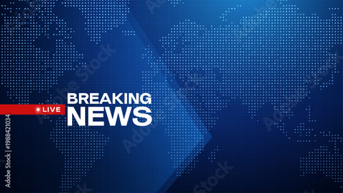 Breaking news sign on globe background. Breaking news colorful promotion template. News Announcement  Banner label vector. Breaking news sign on blue background.