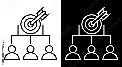 Organization White Icon Set Design