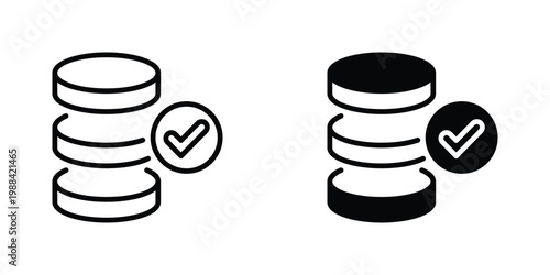Database Storage Vector Line Icon for Technology and Computing