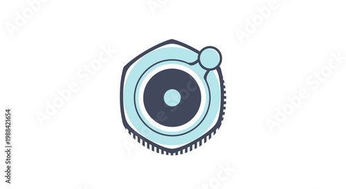 Modern Robotic Vacuum Cleaner Icon With Blue Accents