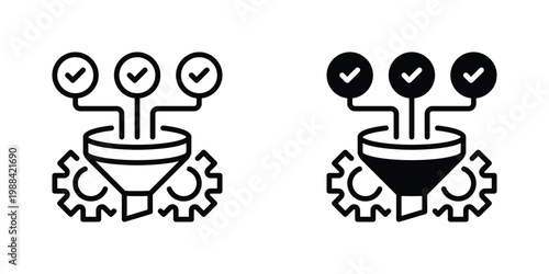 Data Integration Vector Line Icon for Technology and Computing