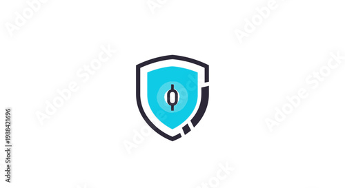 Modern Security Shield Icon Digital Protection Symbol