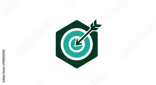 Precision Target Icon With Arrow Illustrating Goal Achievement And Success In Business