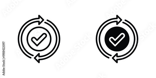 Data Synchronization Vector Line Icon for UI and Web Design