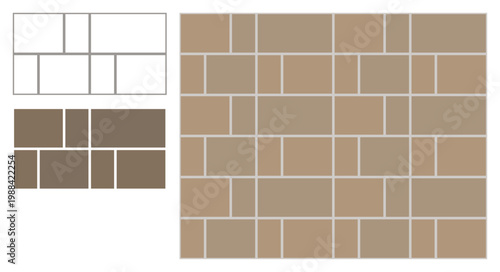 Concrete paver molds. Paved yard or city square. Seamless pattern. 