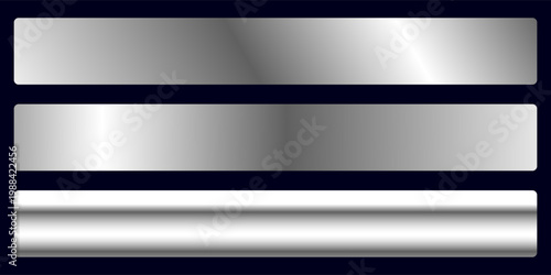 Set of Silver foil texture background. Realistic silver, gradient mesh. High resolution