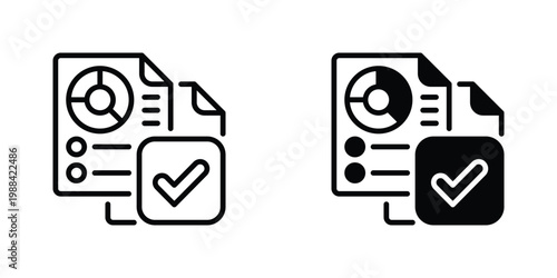 Report Document Vector Line Icon for Business and Finance