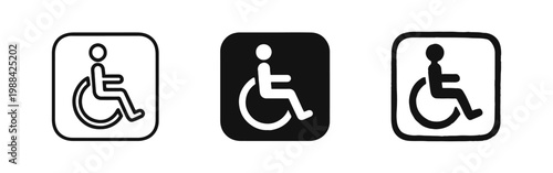 Disabled Access and Wheelchair Handicap Signs Icon Set