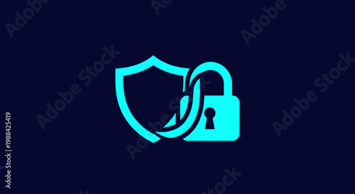Secure Digital Shield and Lock Icon Representing Cybersecurity And Data Protection Concepts