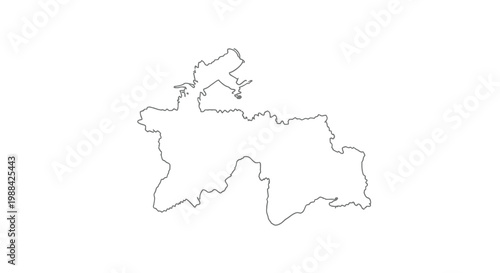 A simple black and white outline depicting the geographical shape of the country of Eritrea
