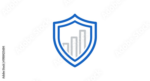 Free Download Secured Financial Growth Illustrated By Shield And Chart Symbol On White Background - GFXLoad