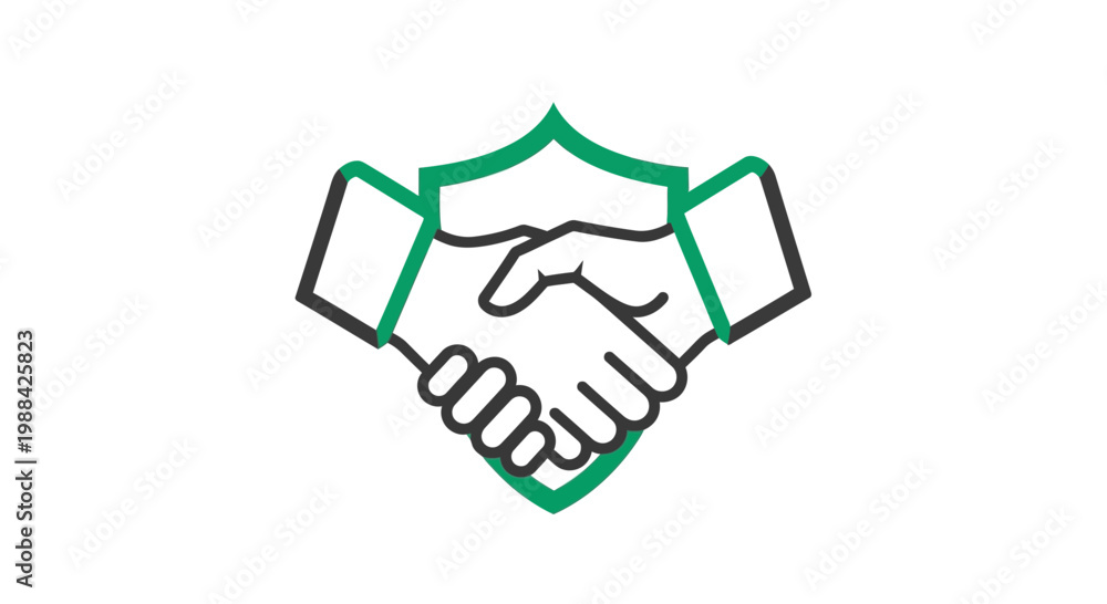 Fototapeta premium Secure Handshake Icon Symbolizing Trust and Partnership