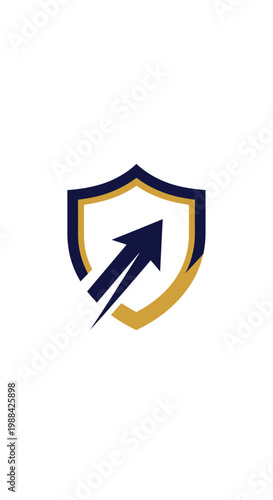 Free Download Shield Icon Featuring Ascending Arrow Symbolizing Growth, Security, And Strategic Forward Movement - GFXLoad