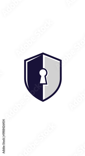 Shield Icon With Keyhole Represents Security And Protection Concepts