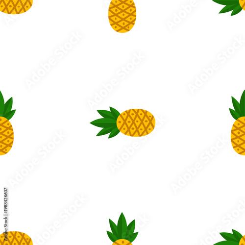 Repeating pattern of pineapples on a transparent background for design