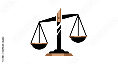 Symbolic Representation of Justice and Balance Depicted With Law Scale Illustration