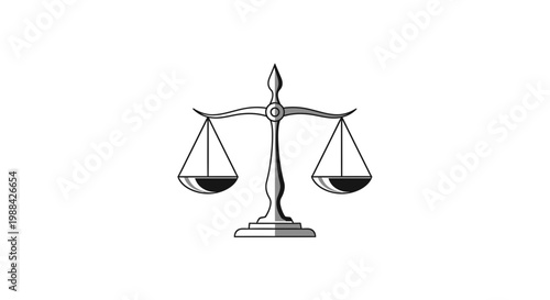 Symbolic Representation of Justice and Balance in Monochrome Artwork Design