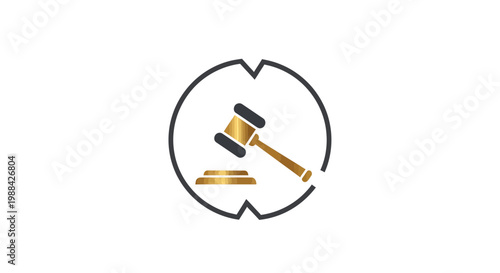 Symbolic Representation of Justice and Legal Proceedings Within a Minimalistic Circle Design