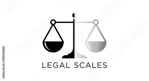 Symbolic Representation Of Justice, Law, And Equilibrium Using Legal Scales Illustration