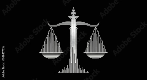 Symbolic Representation of Law and Justice, A Modern, Minimalist Illustration Design