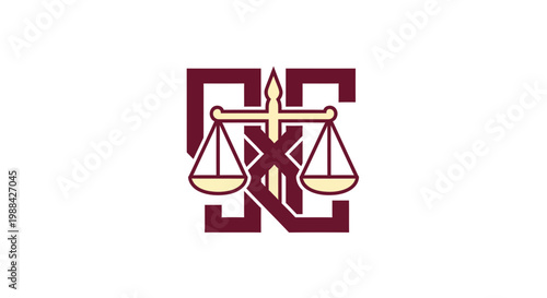 Symbolic Representation of Law and Justice, A Modern and Minimalistic Design