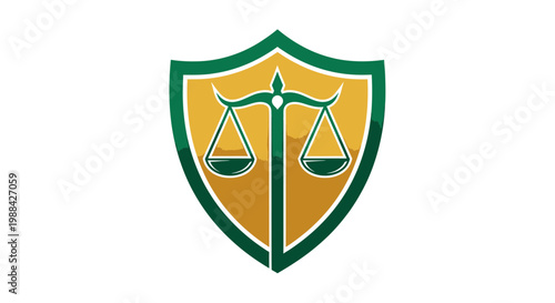Symbolic Representation of Law and Justice, Balance, Fairness, Integrity, Shield and Emblem