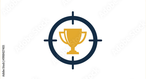 Targeted Achievement Symbol Victory Cup Icon Graphic