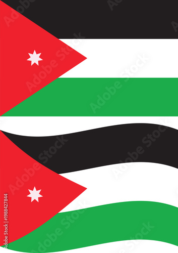 flag of Jordan on white background. Jordan country flag. flat style.