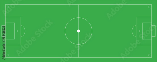 Football field. Football field lines style. Black field and stadium outline scheme on white background.