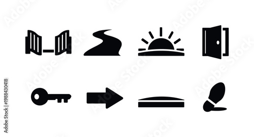 Christian art and religious iconography. Line outline icon set of Christian art and religious iconography: