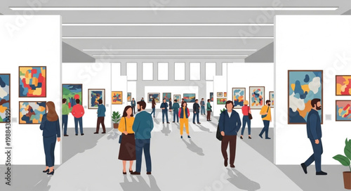 People in an Art Gallery.