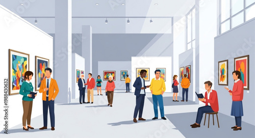 People in an Art Gallery.