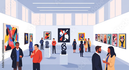 People in an Art Gallery.