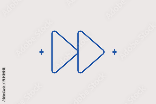 Fast forward arrows line icon for media playback skip and process acceleration. Dynamic Vector Illustration for video player controls and time-lapse project presentations.