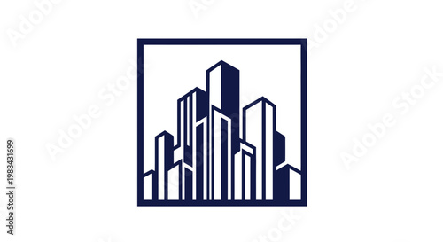 Urban Development Silhouette: A Modern Representation of Cityscape and Architectural Structures