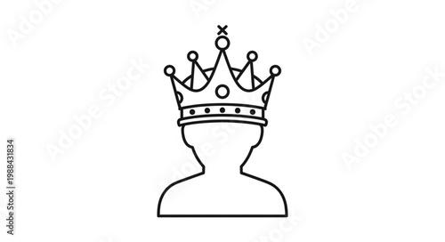 Silhouette of a person wearing a crown symbolizing royalty and leadership.