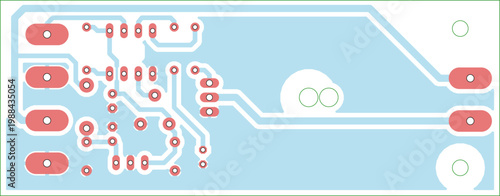 Tracing conductors of printed circuit board
of electronic device. Vector engineering 
drawing of pcb design. Electric background.
Computer technic educational project.