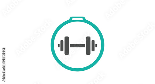 Fitness dumbbell exercise equipment icon.