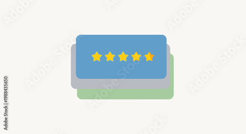 Five Gold Stars Rating Symbol.