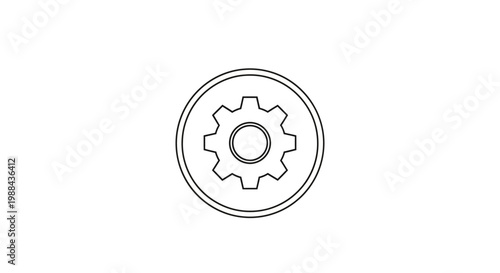 Gear icon in a circle symbol.