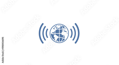Global Communication Network Signal Icon.