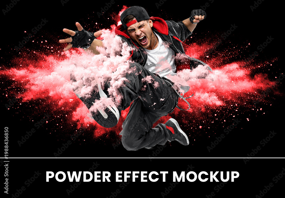 Powder Effect Mockup Stock Template | Adobe Stock