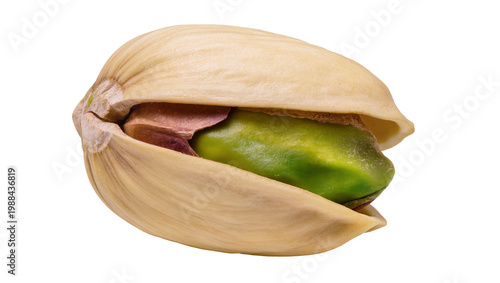 Foto Unshelled pistachio nut with vibrant green kernel, isolated on transparent backg