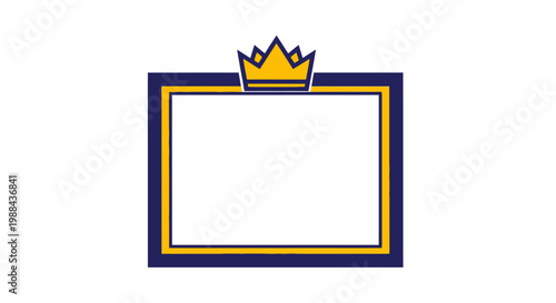 Golden Crown on Rectangular Frame.