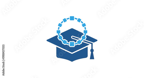 Graduation Cap Icon with Tassel.